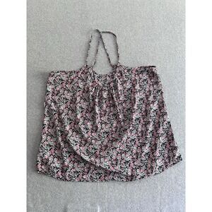 Soho New York Company Jeans Pink Black Floral Sleeveless‎ Cami Top Women's XL